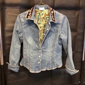 Sparkley collar denim top